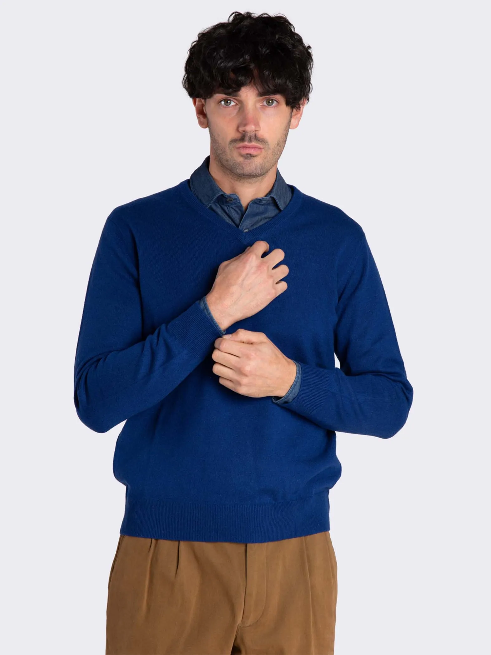 ---------Maglione scollo a V uomo 100% Cashmere--------