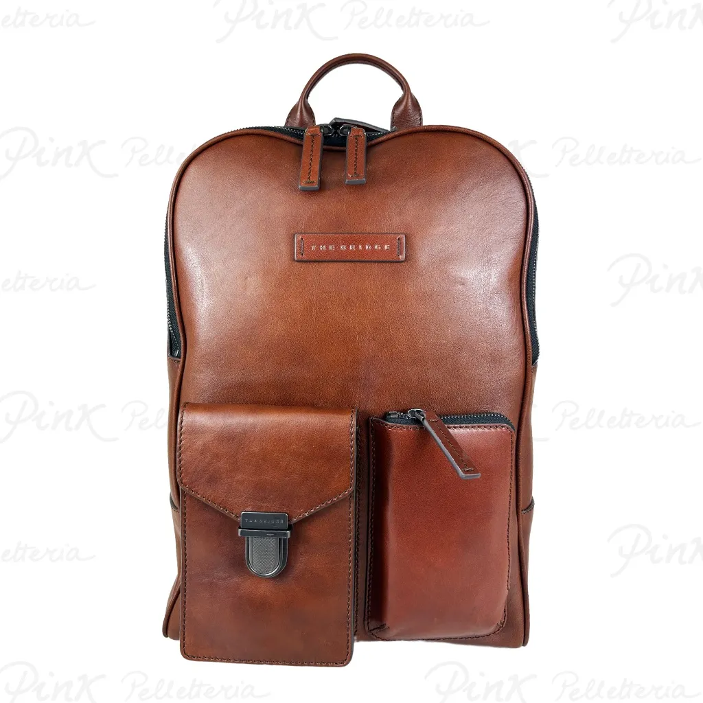 -THE BRIDGE Backpack lg 2 Zip 063314EX/1A Marrone Tb/Rutenio Scuro op