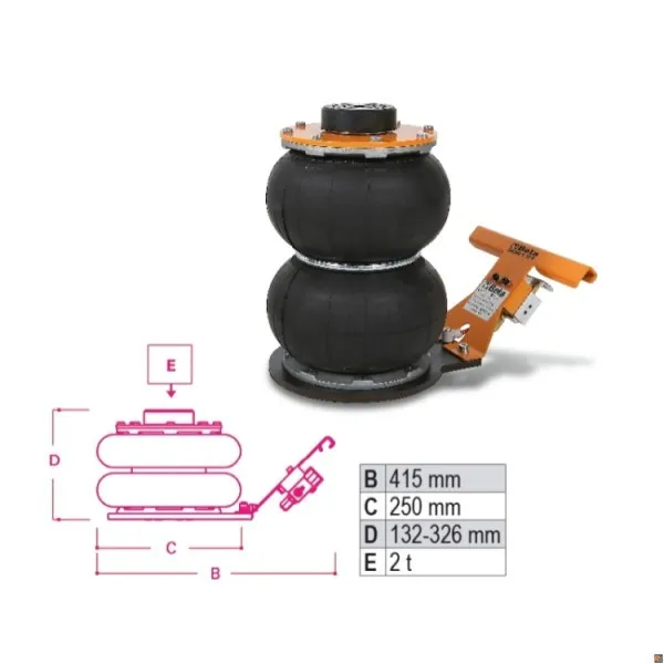 3061/2T - SOLLEVATORE PNEUMATICO 2T - 2 STADI BETA UTENSILI 030610020