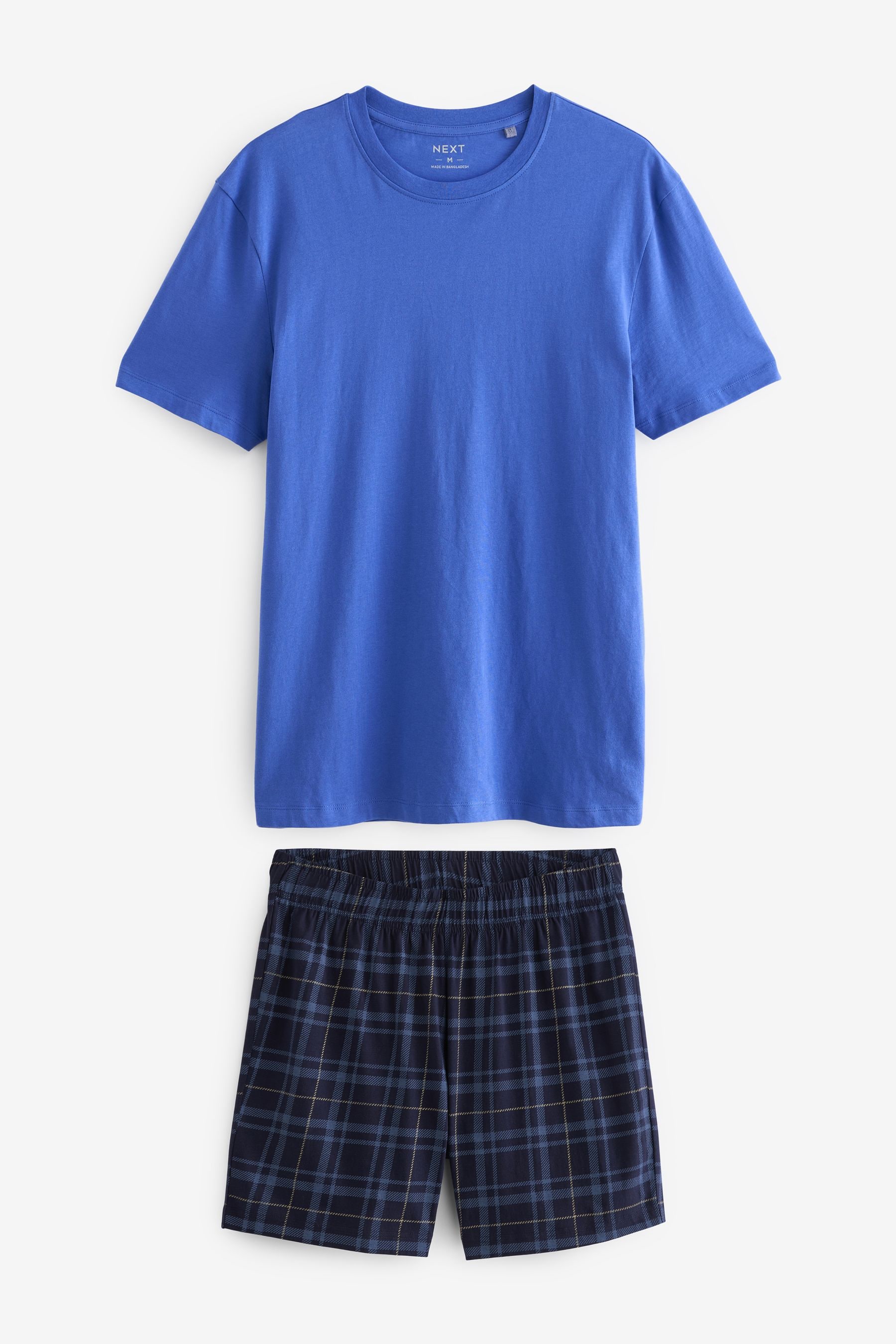 A quadri - Completo pigiama con shorts in cotone