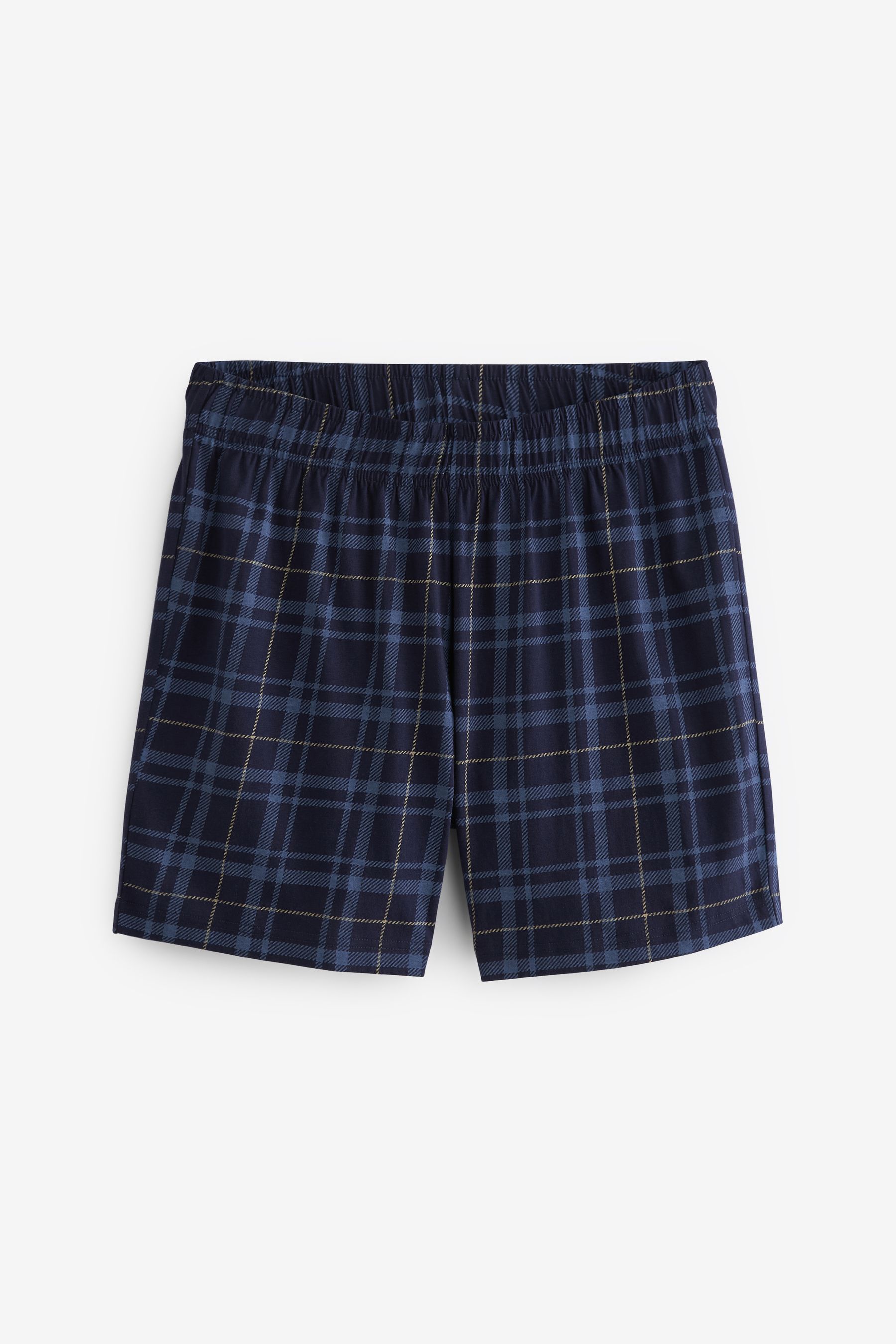 A quadri - Completo pigiama con shorts in cotone