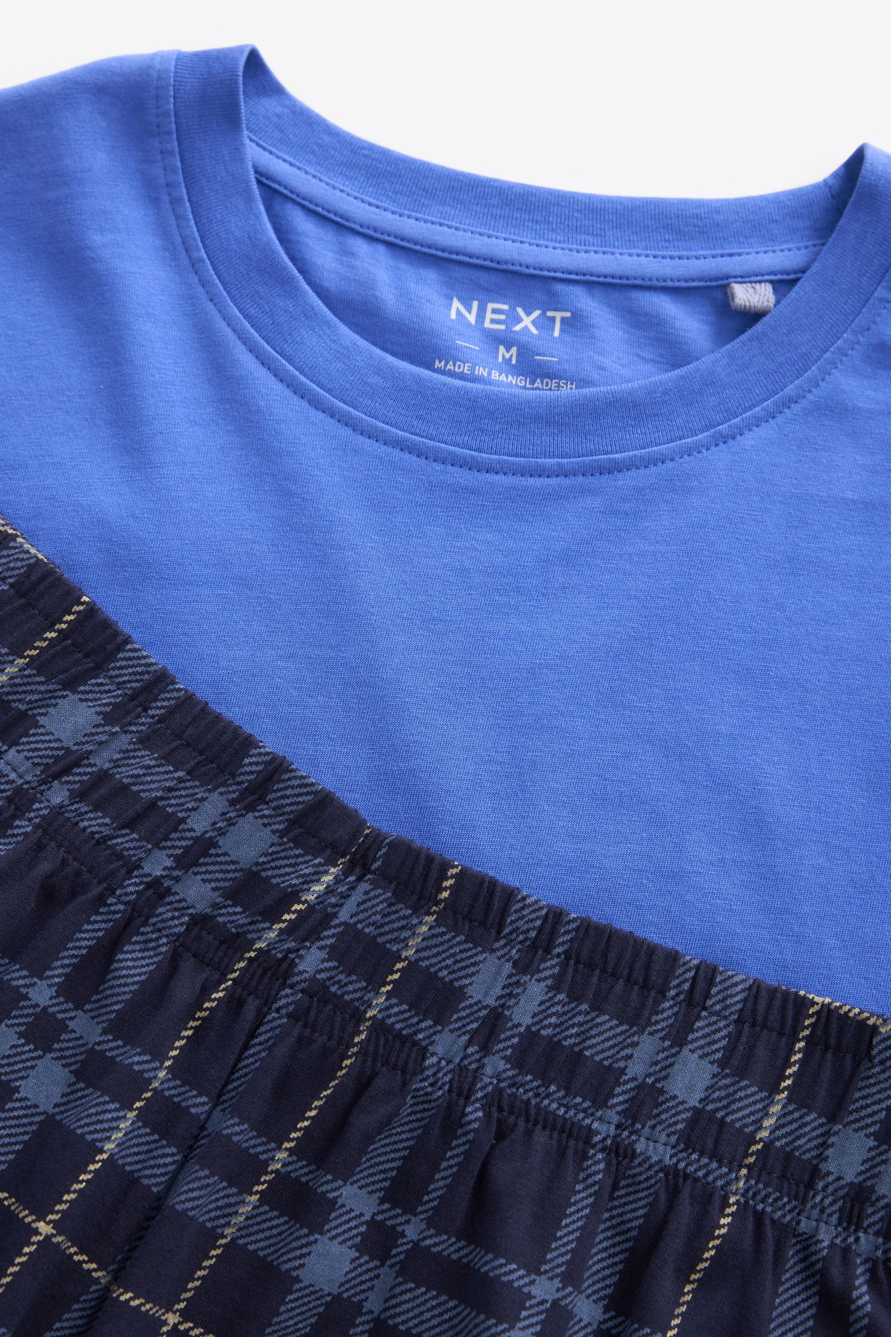 A quadri - Completo pigiama con shorts in cotone