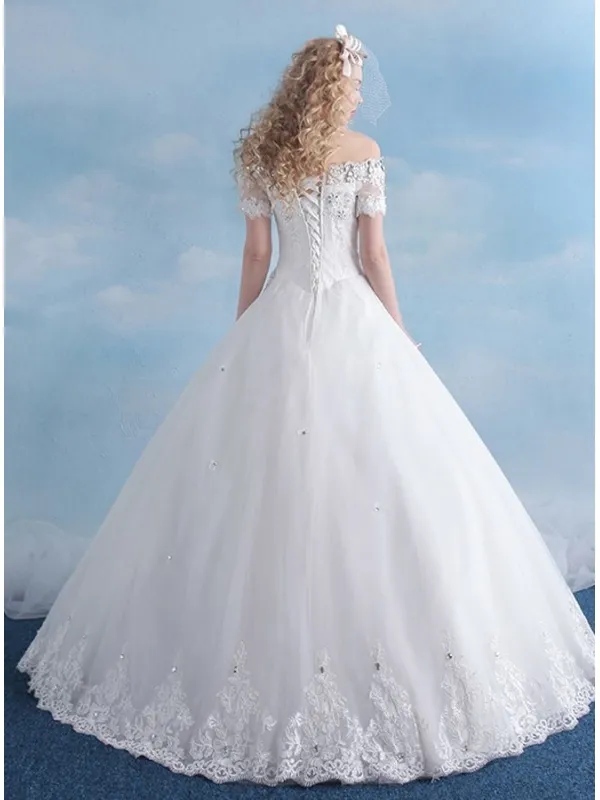 Abito da Sposa da Principessa online con scollo a barchetta