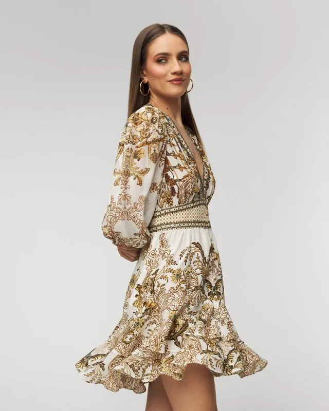 Abito in seta Camilla Button Front Frill