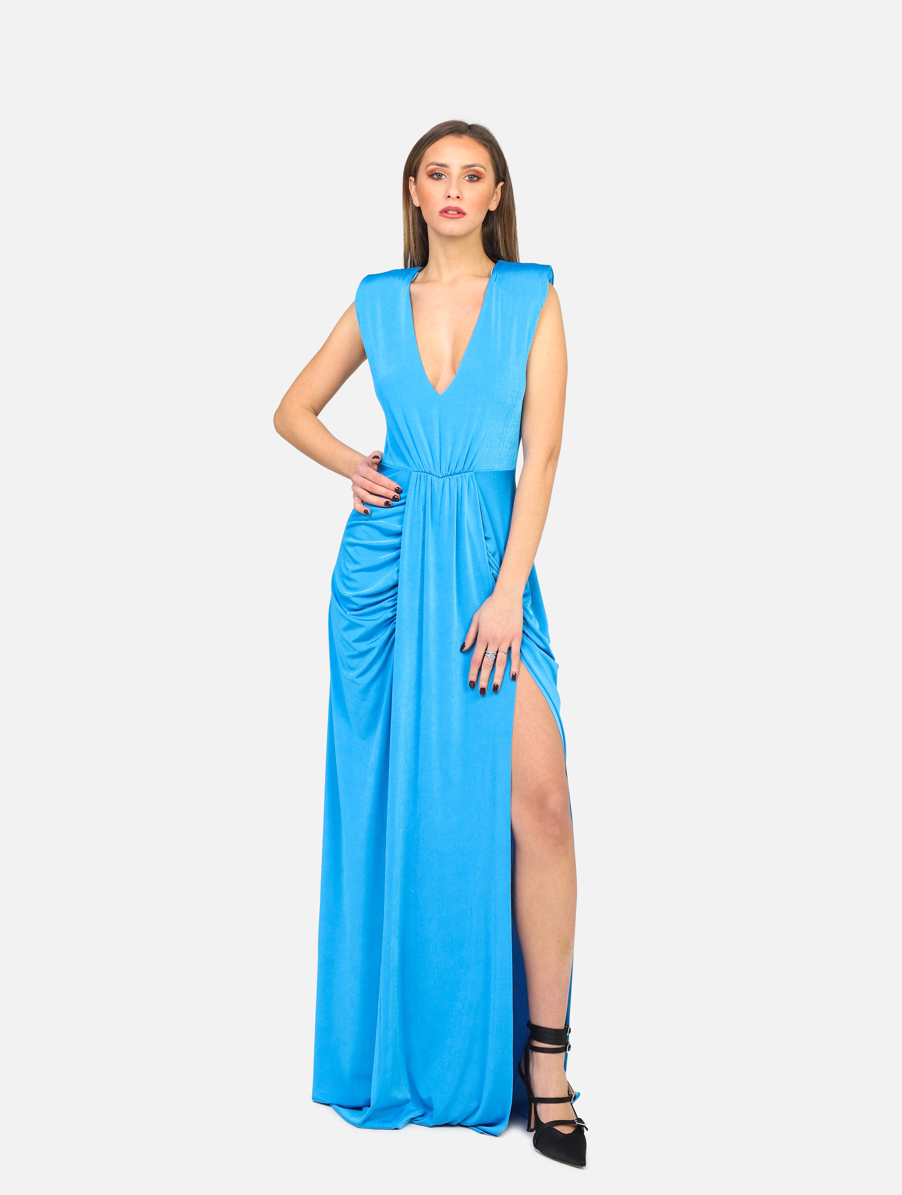 abito lungo  - DRS23028TURCHESE