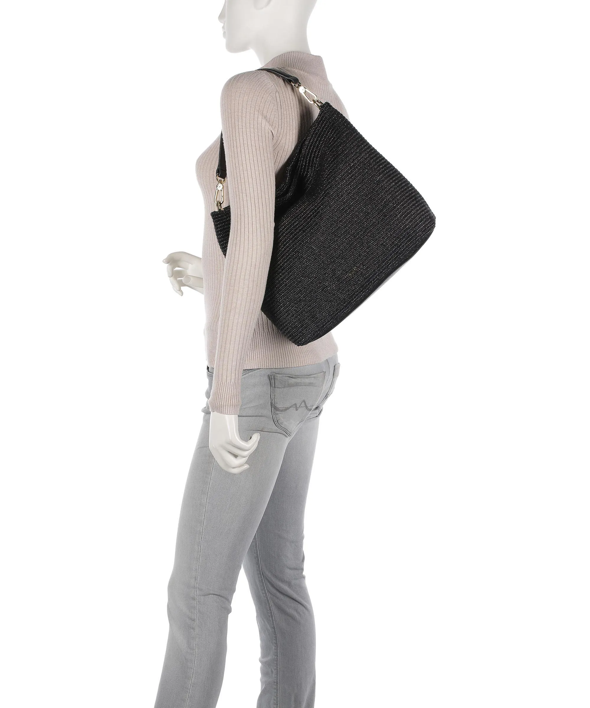  Abro Raffia Kaia Borsa hobo sintetico nero  