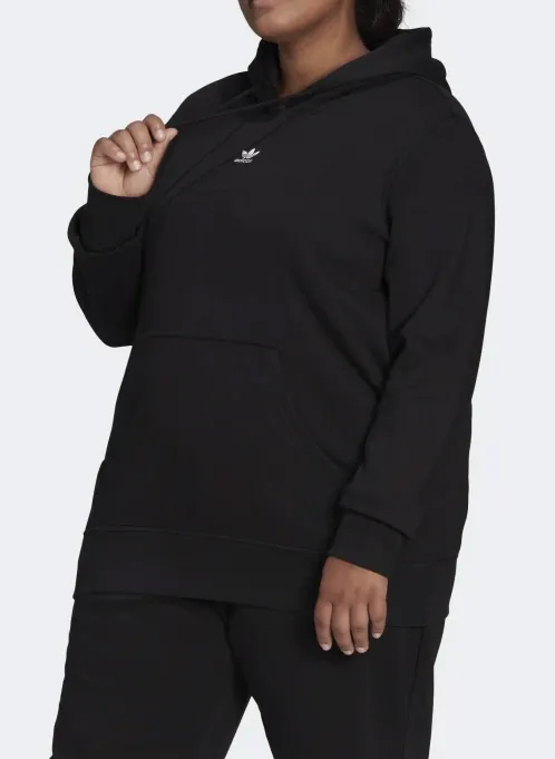  ADIDAS   Felpa con cappuccio e logo ricamato in cotone | Nero