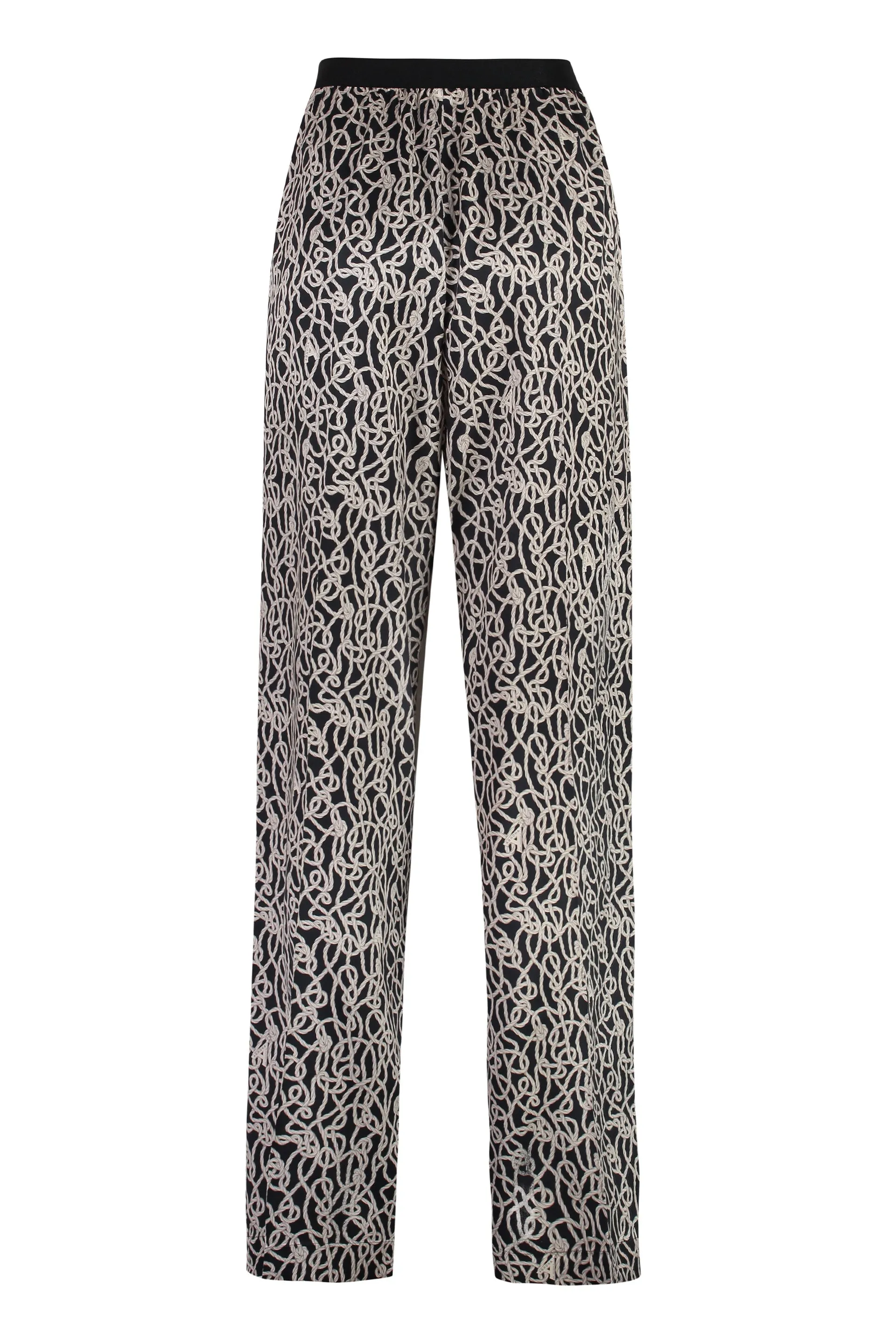 Agnona Pantaloni in seta stampata