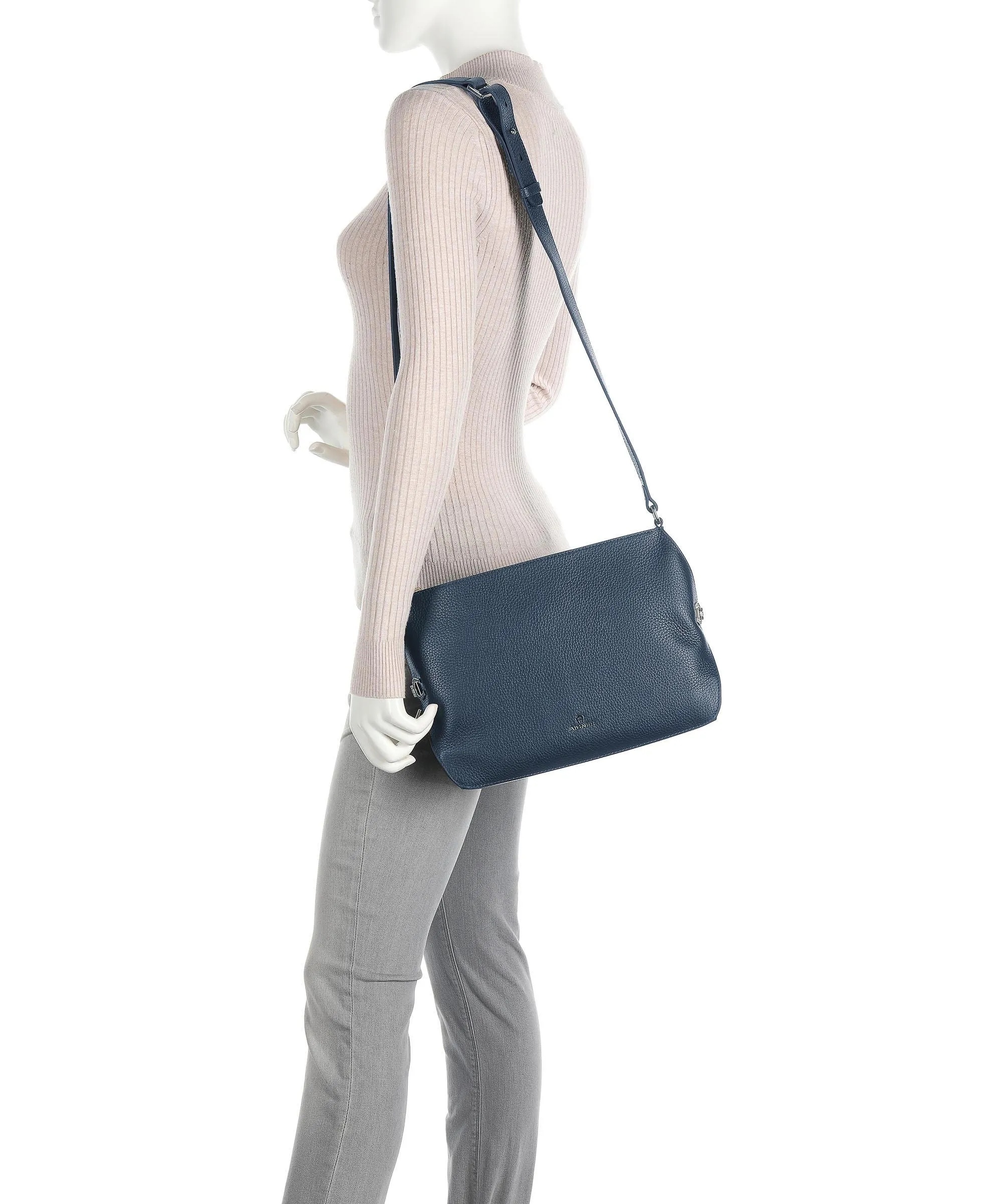  Aigner Milano M Borsa a tracolla pelle di vacchetta grana navy  
