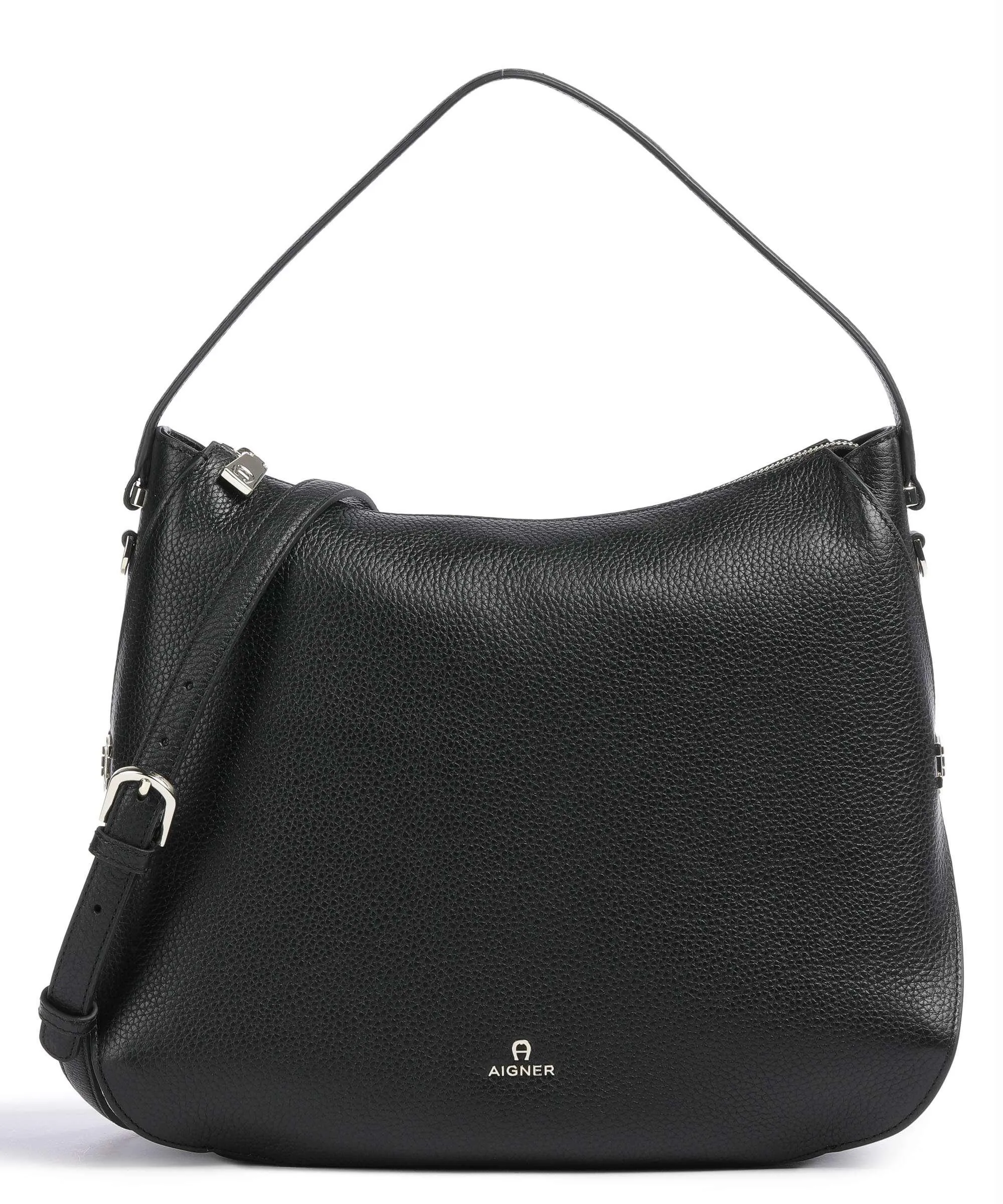  Aigner Milano M Borsa hobo pelle di vacchetta grana nero  