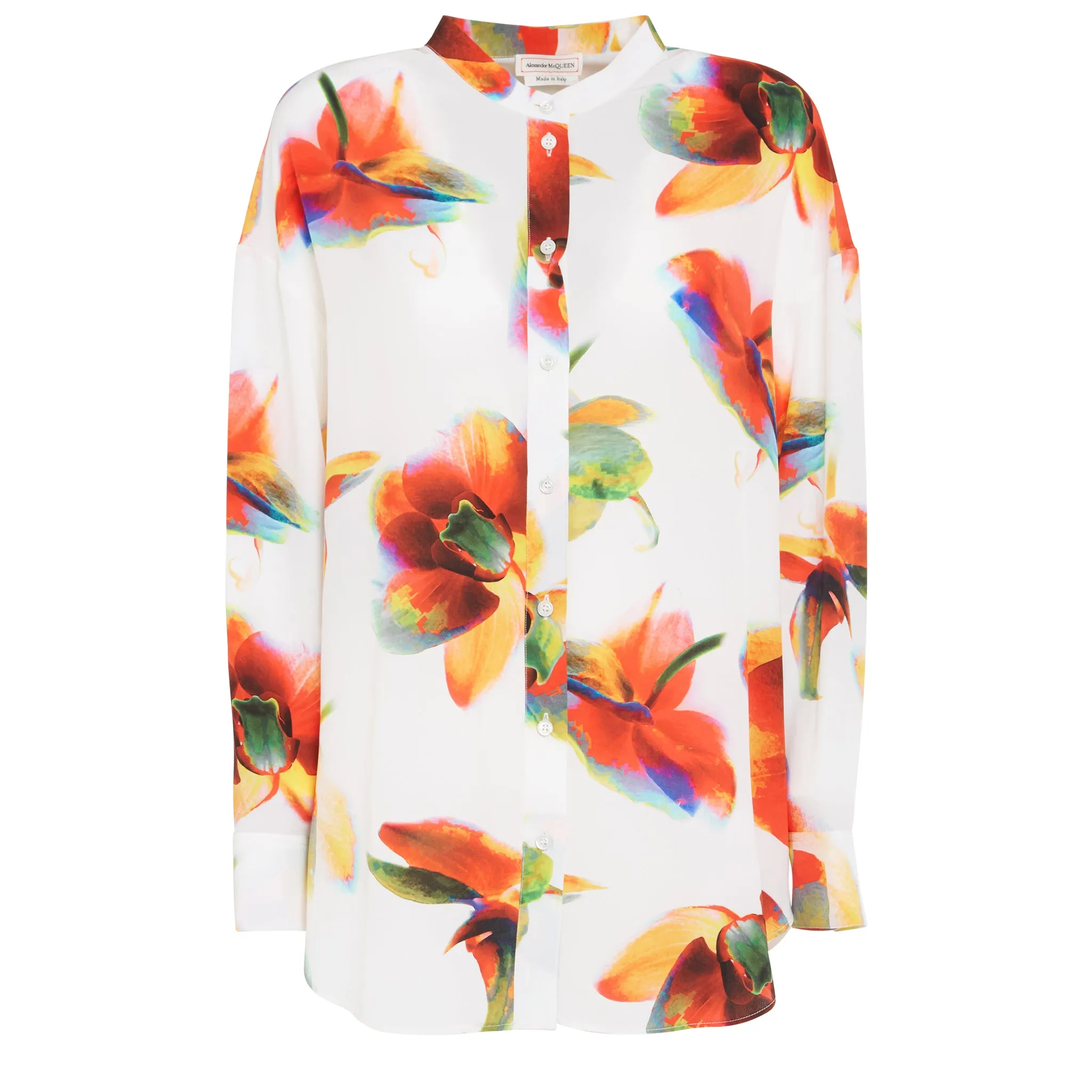 ALEXANDER MCQUEEN  Camicia in seta multicolor