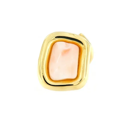 Anello in argento e corallo rosa