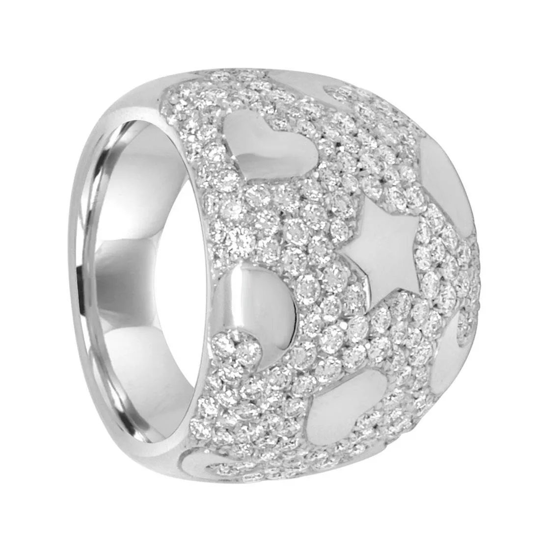 Anello in oro bianco con pavé di diamanti 2.35 ct