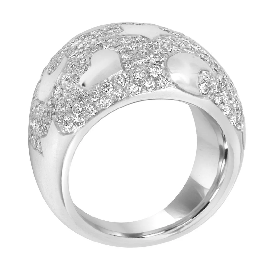 Anello in oro bianco con pavé di diamanti 2.35 ct