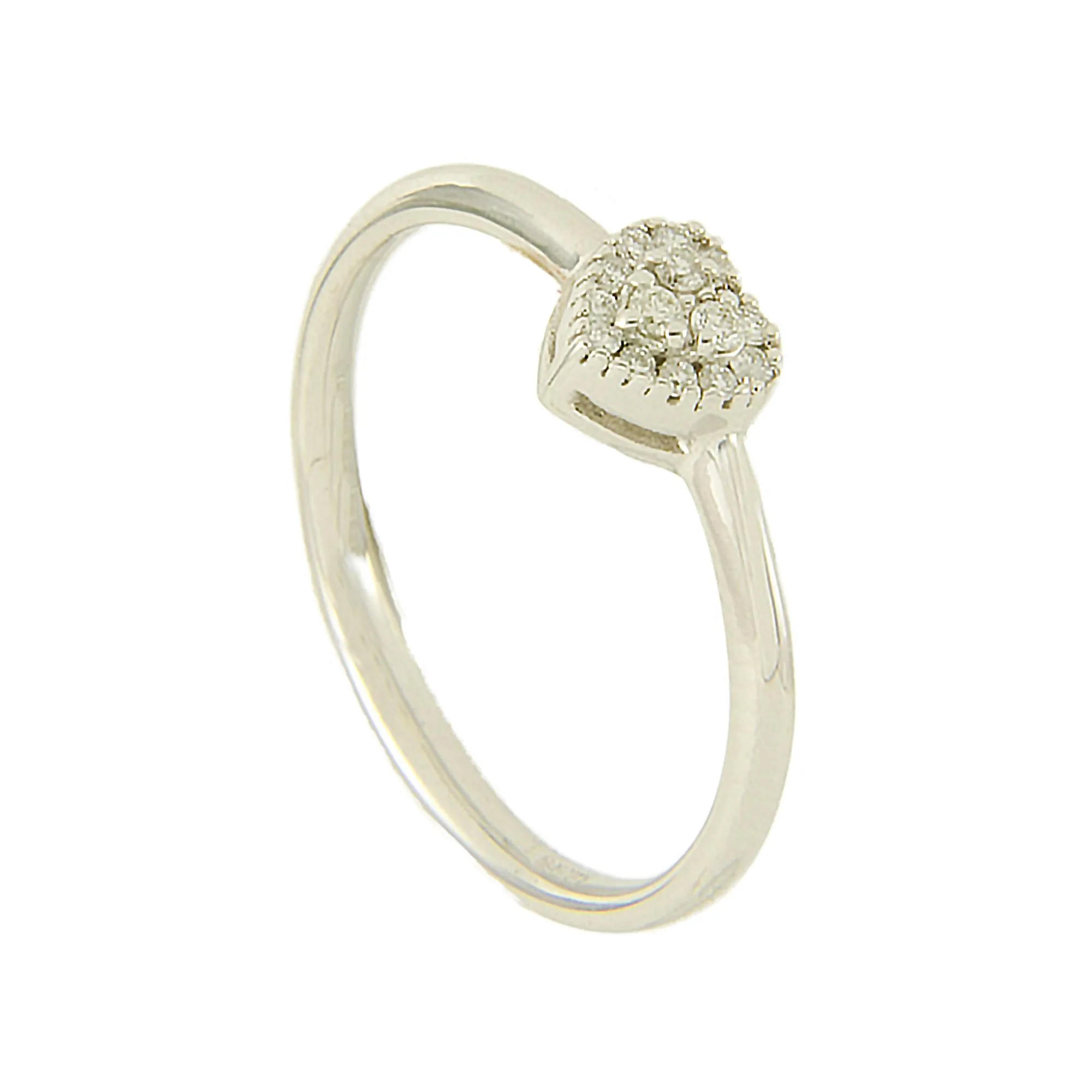 ANELLO IN ORO BIANCO E DIAMANTI CT 0,08 MIS 12
