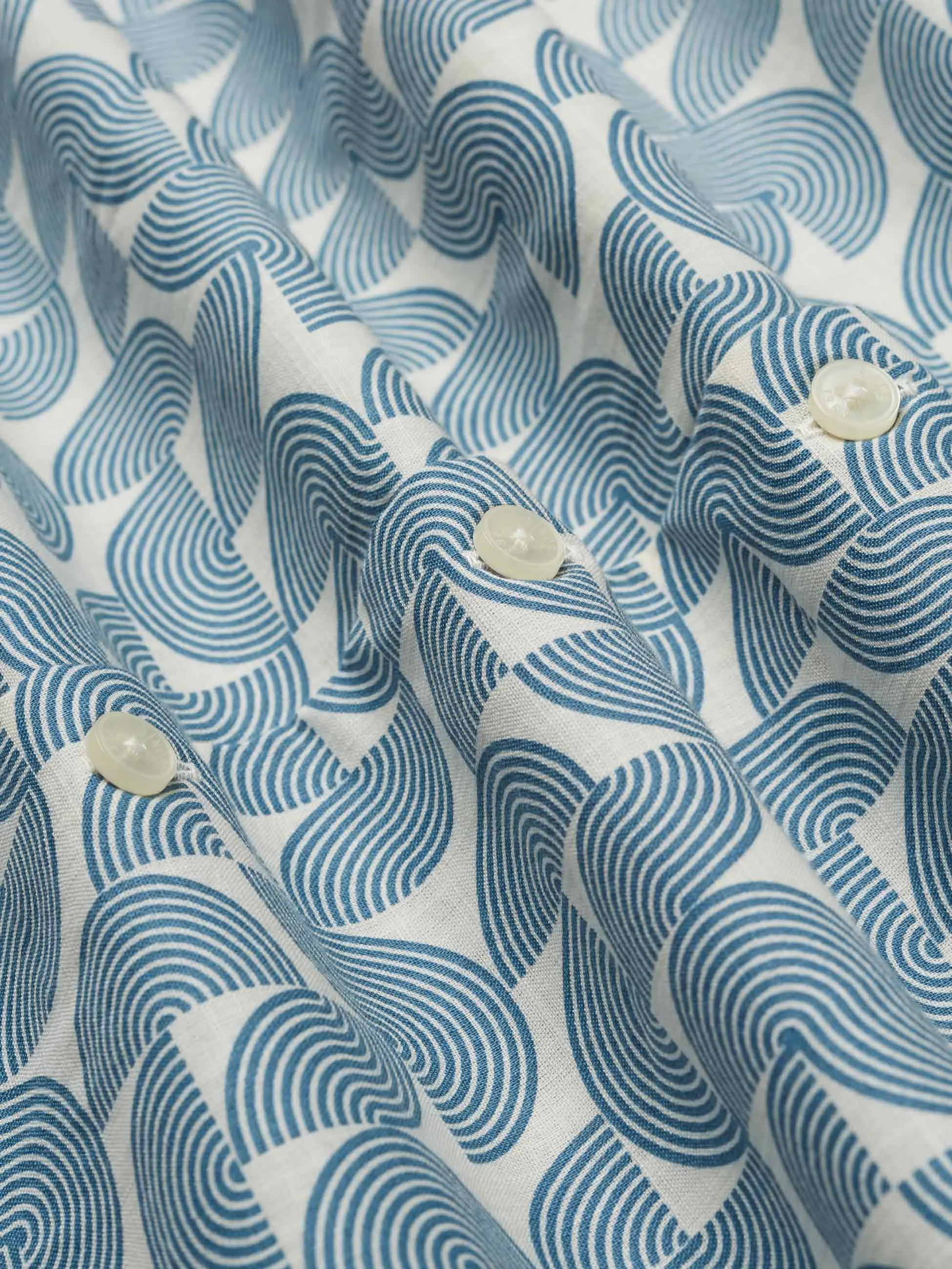 Ben Sherman Camicia Stampa Geo Block Celeste