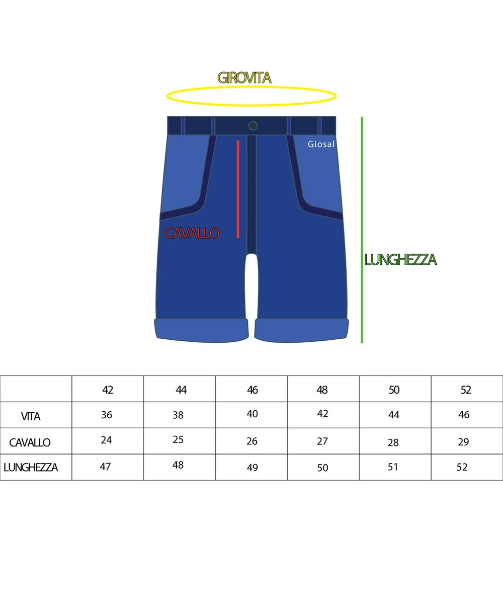 Bermuda Pantaloncino Uomo Jeans Denim Sfumato Rotture Basic Pulito GIOSAL-PC1818A
