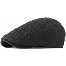 Berretto invernale robusto e alla moda in maglia a cavi Nero