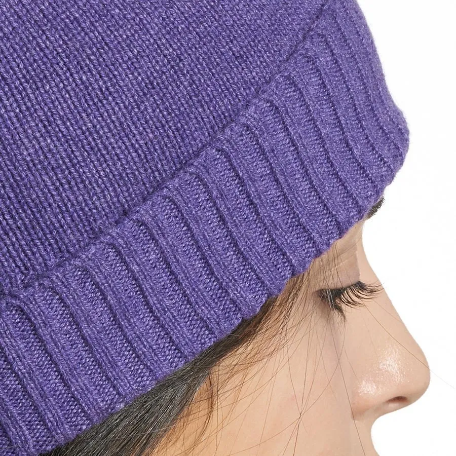 Berretto LIFE viola mélange in cashmere
