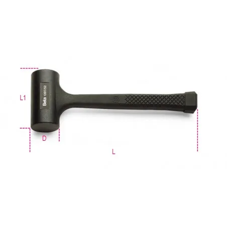 BETA Mazzuola Rivestita in Gomma Antirimbalzo 1391 65 mm | 013910165