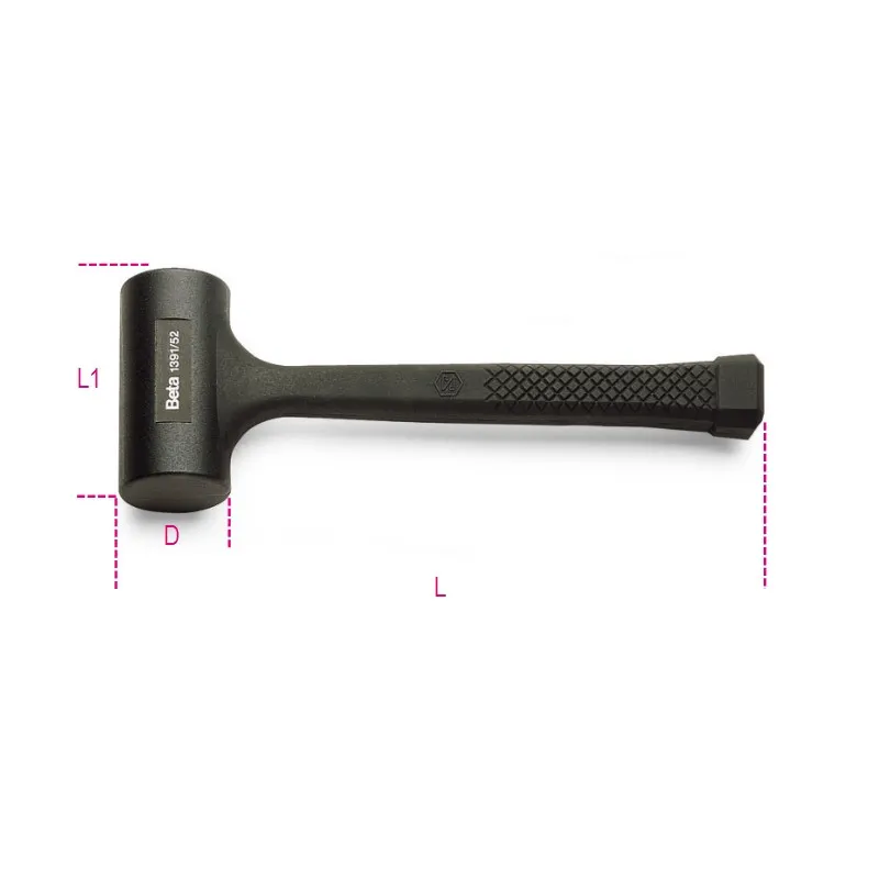 BETA Mazzuola Rivestita in Gomma Antirimbalzo 1391 65 mm | 013910165