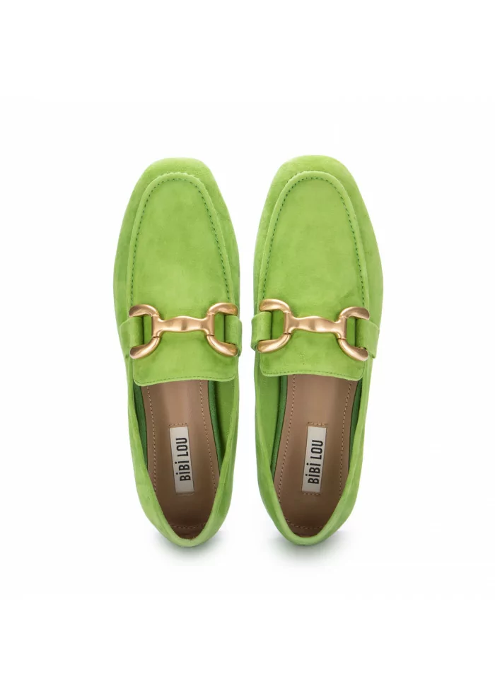 BIBI LOU | MOCASSINI ZAGREB PELLE SCAMOSCIATA VERDE CHIARO