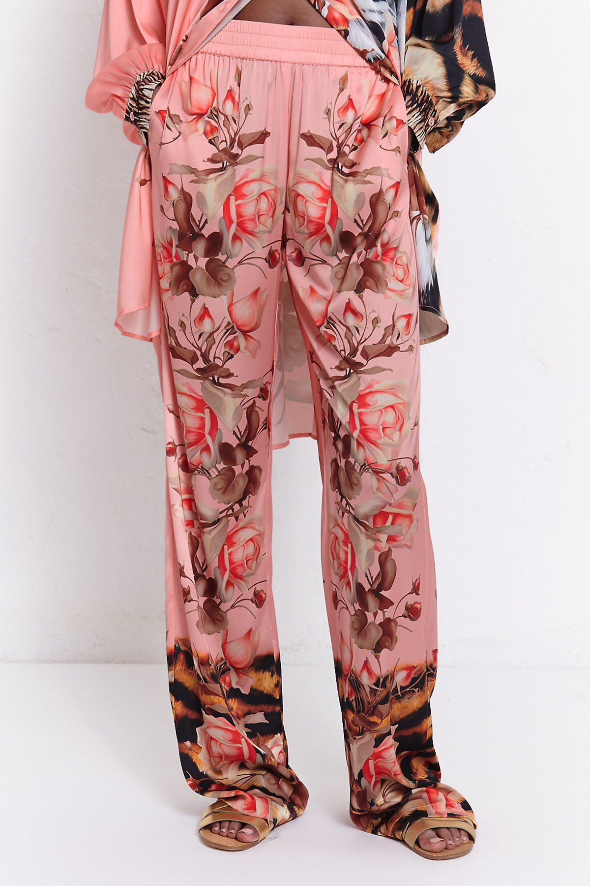BLUGIRL Pantaloni in satin stampato
