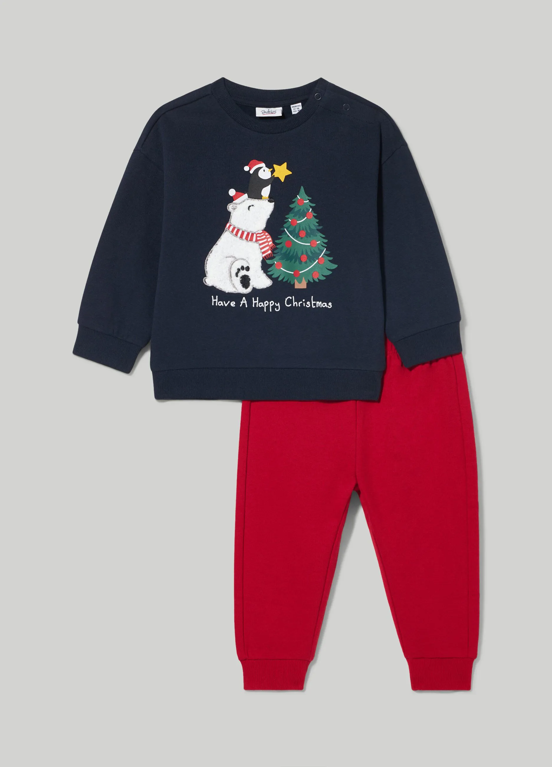 BLUKIDS  Jogger set in puro cotone neonato