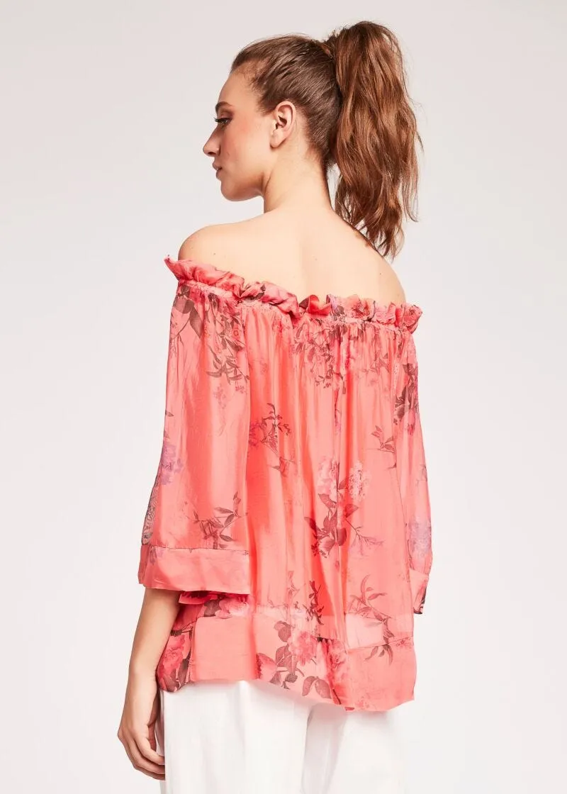 Blusa in seta floreale
