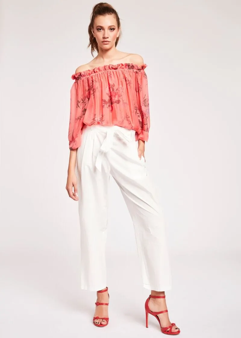 Blusa in seta floreale