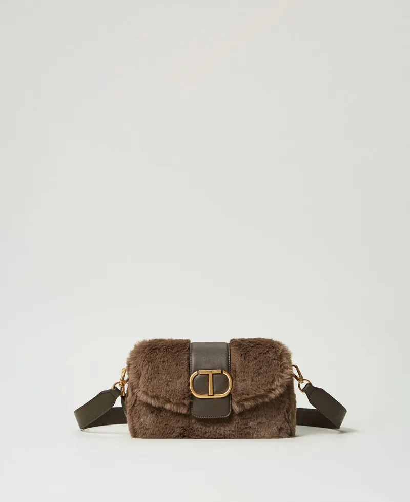 Borsa a tracolla 'Amie' media in faux fur