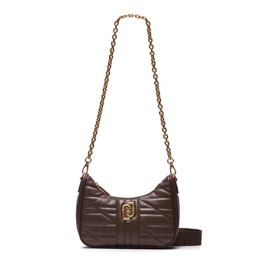 Borsa Donna Hobo a Tracolla LIU JO Ecosostenibile Matelassè colore Moro Light