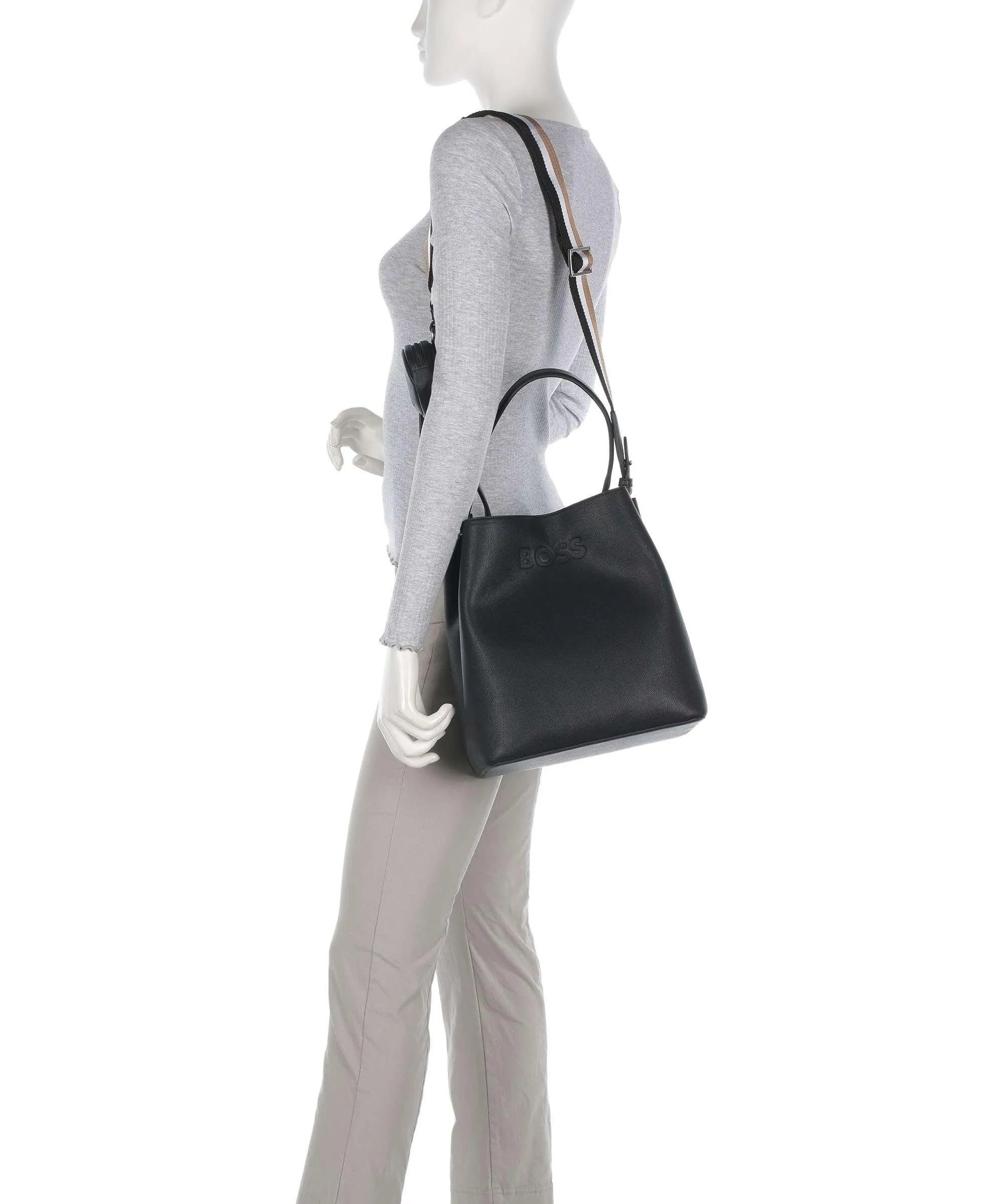  BOSS Addison Borsa hobo pelle sintetica nero  
