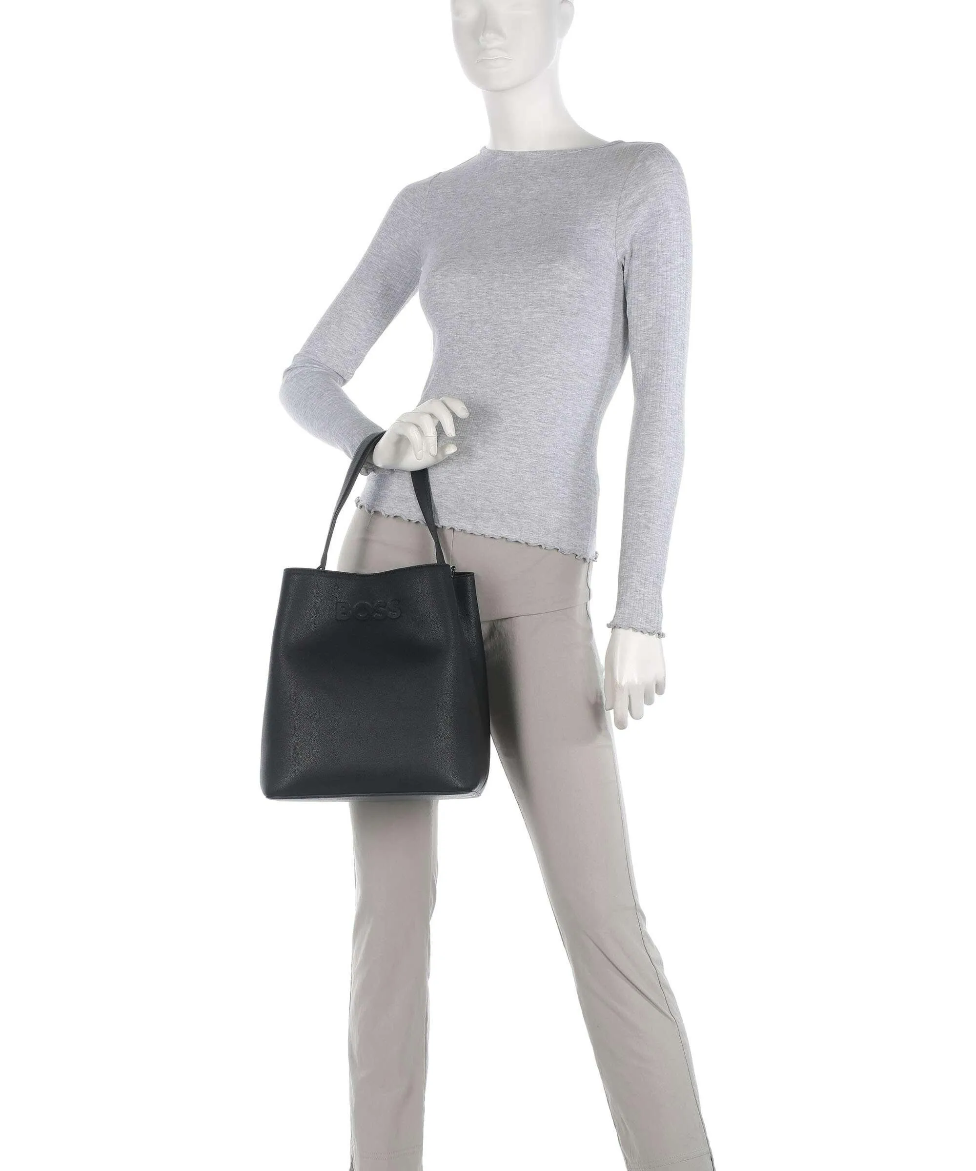  BOSS Addison Borsa hobo pelle sintetica nero  