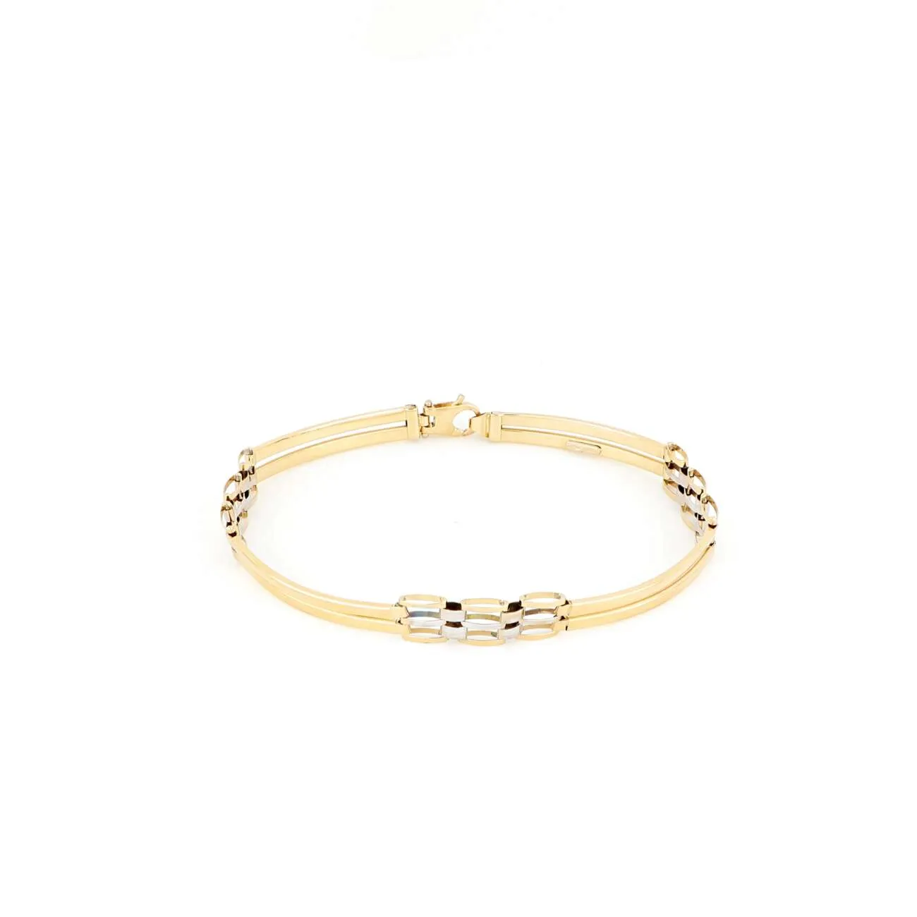 Bracciale da uomo in oro giallo e bianco 18 kt DZBRA1009