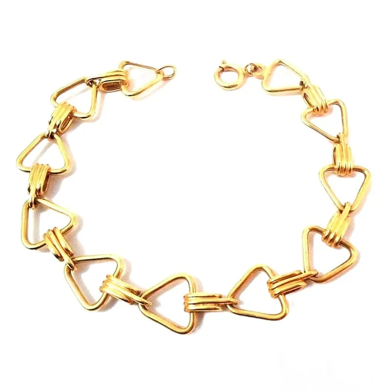 BRACCIALE DONNA CATENA A TRIANGOLO IN ORO GIALLO 18 KT