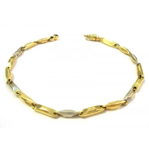 BRACCIALE IN ORO GIALLO E BIANCO 18 KT DA UOMO