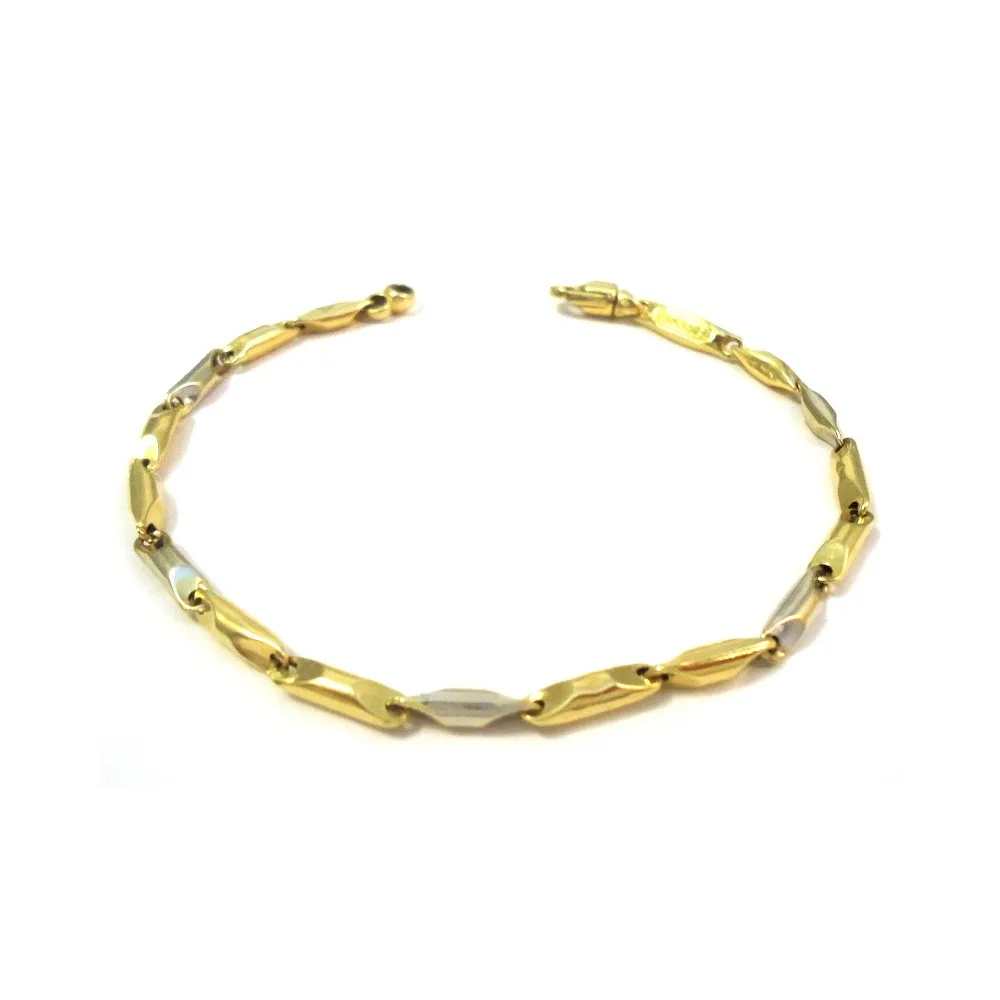 BRACCIALE IN ORO GIALLO E BIANCO 18 KT DA UOMO