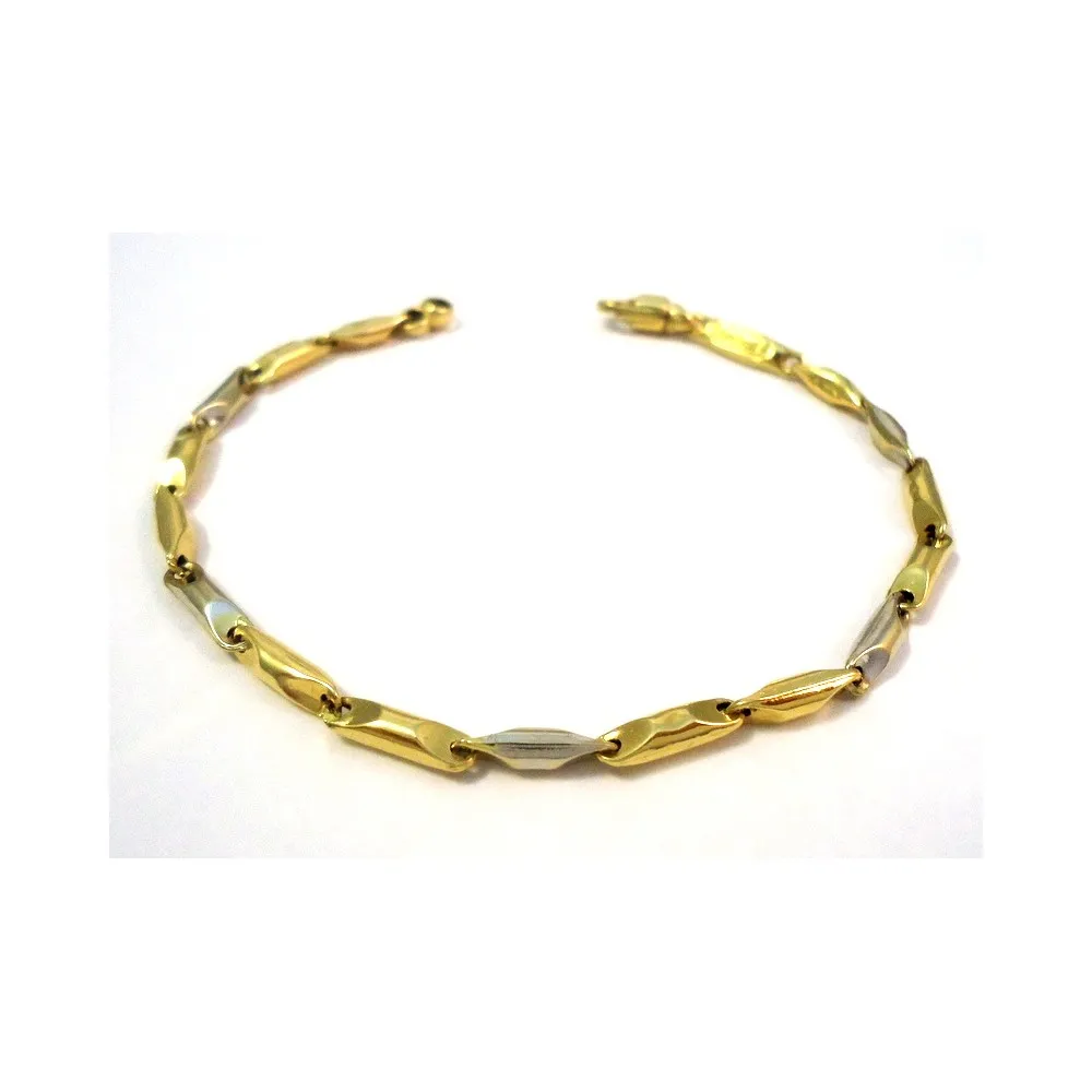 BRACCIALE IN ORO GIALLO E BIANCO 18 KT DA UOMO