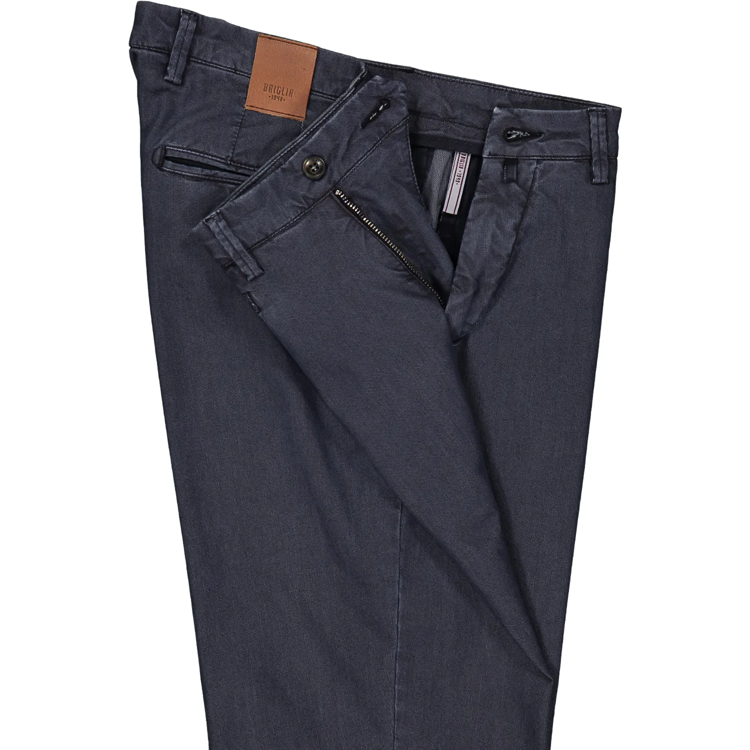 BRIGLIA 1949 Pantalone BG05 In Cotone Piquet Stretch Delavè Blu