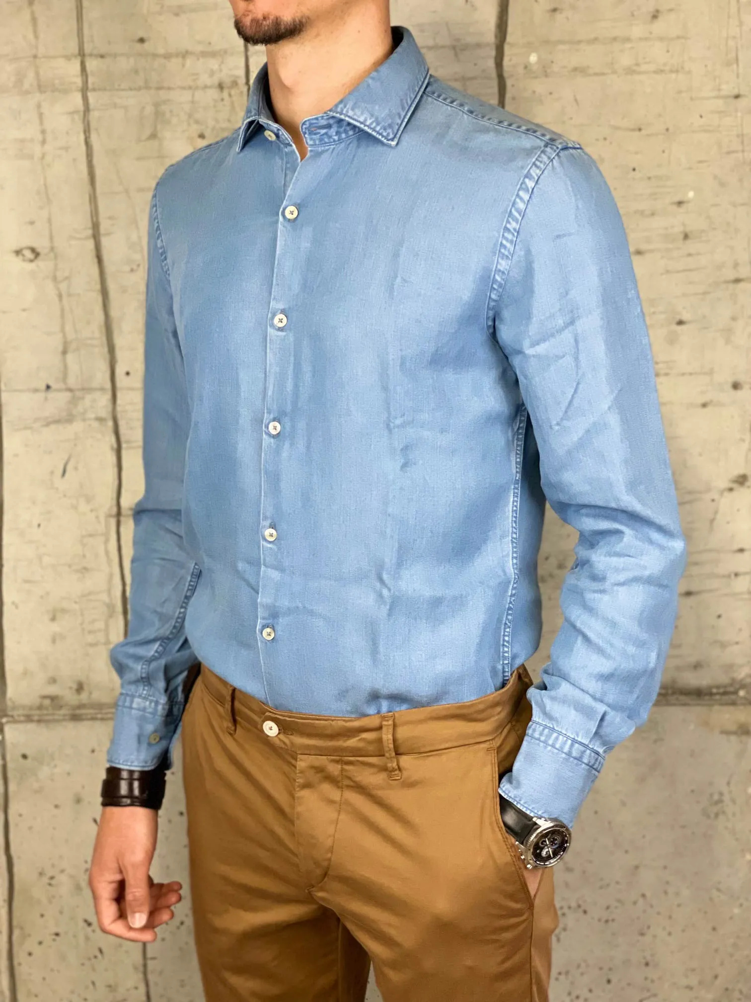 Brooksfield Camicia Jeans Chiaro