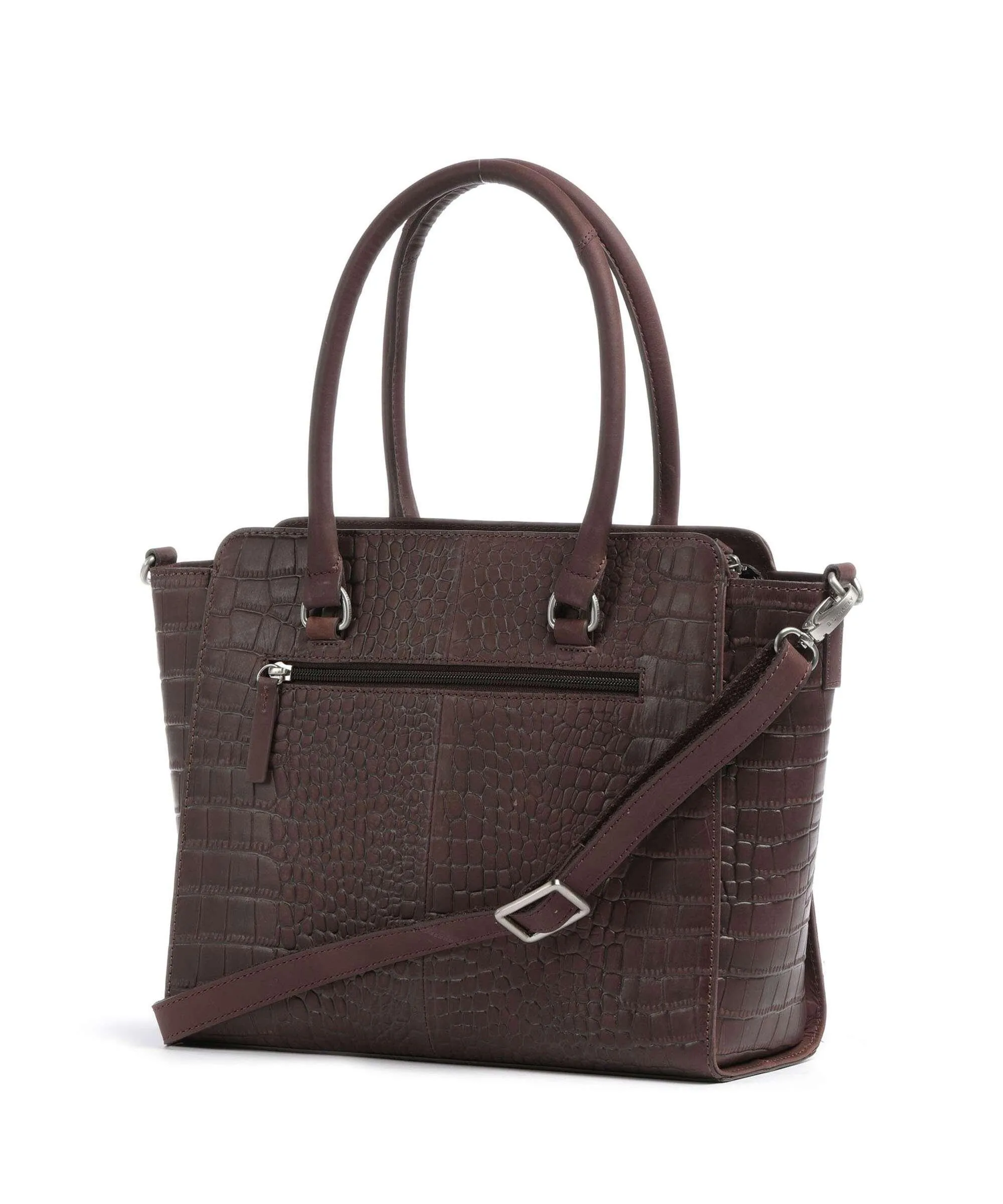  Burkely Cool Colbie Borsa a mano pelle in rilievo marrone scuro  