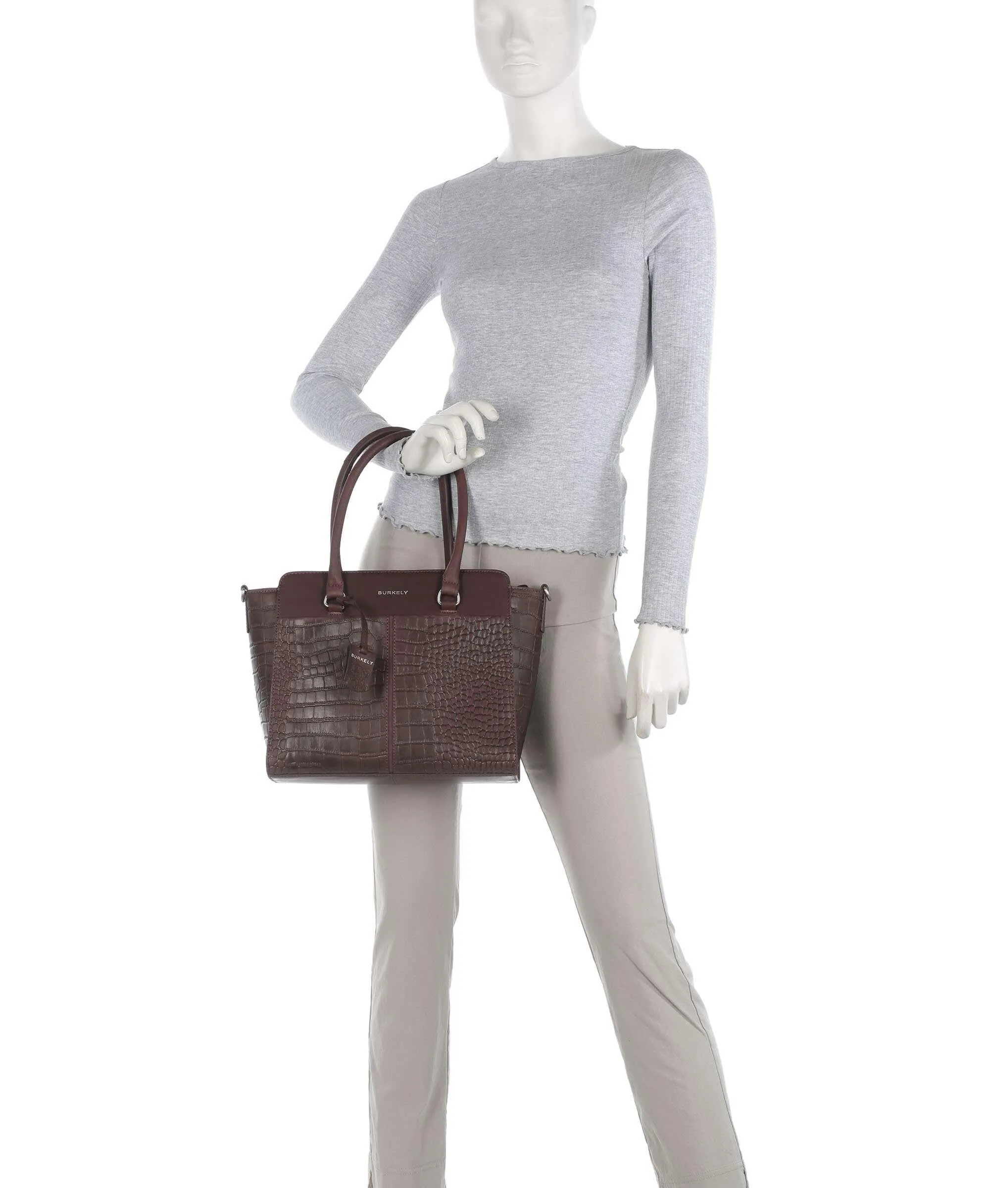  Burkely Cool Colbie Borsa a mano pelle in rilievo marrone scuro  