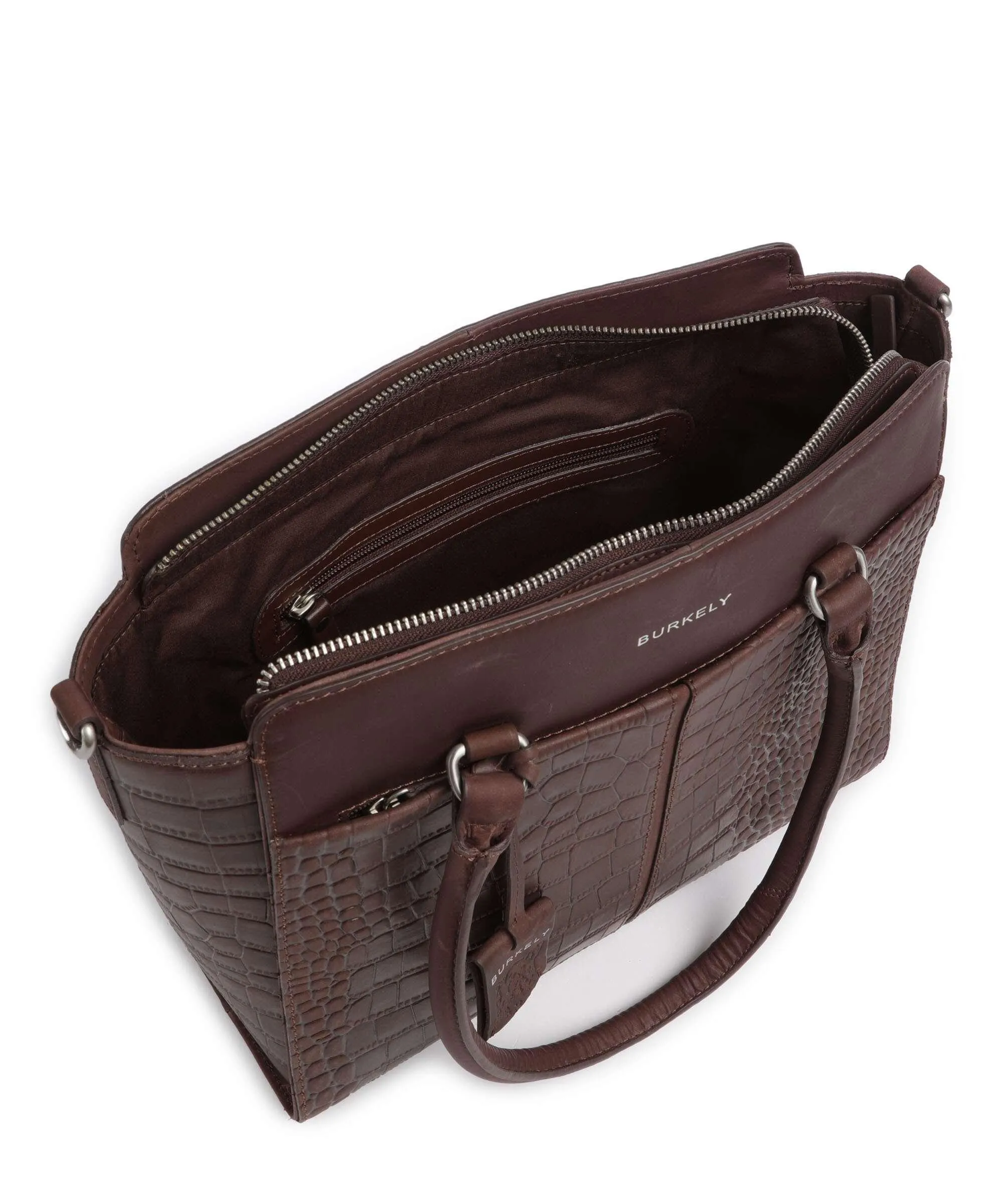  Burkely Cool Colbie Borsa a mano pelle in rilievo marrone scuro  