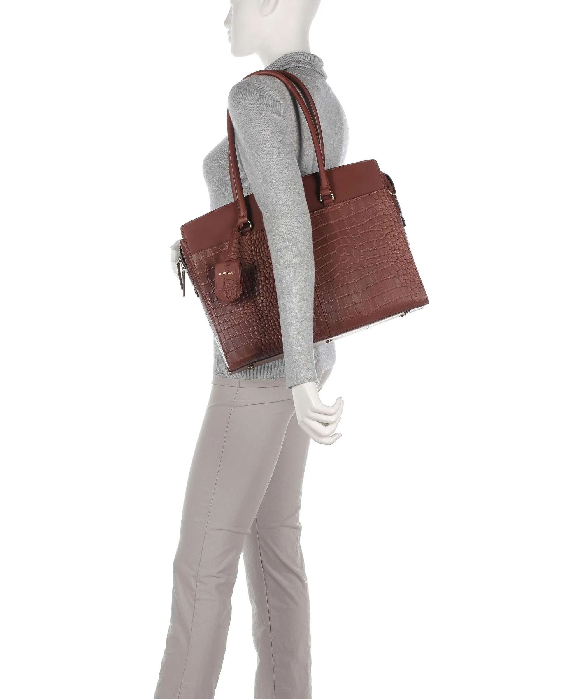  Burkely Cool Colbie Borsa shopper 15″ pelle in rilievo marrone  