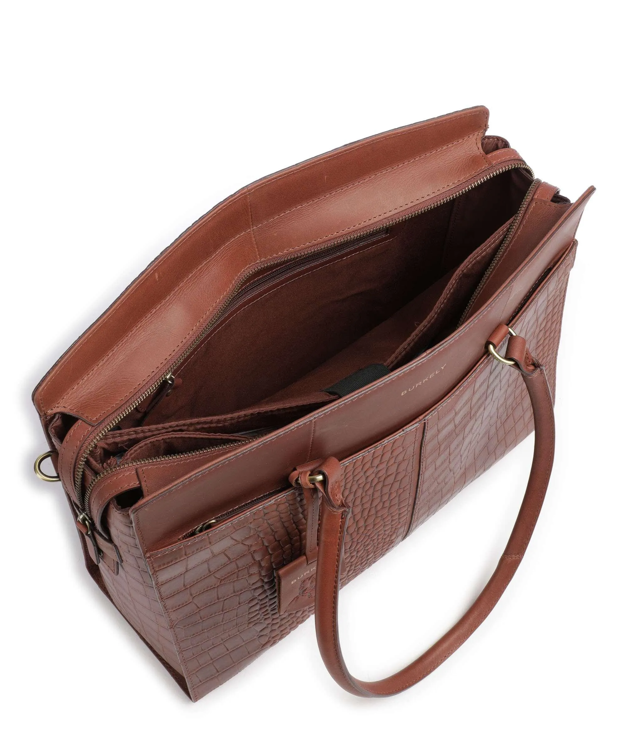  Burkely Cool Colbie Borsa shopper 15″ pelle in rilievo marrone  