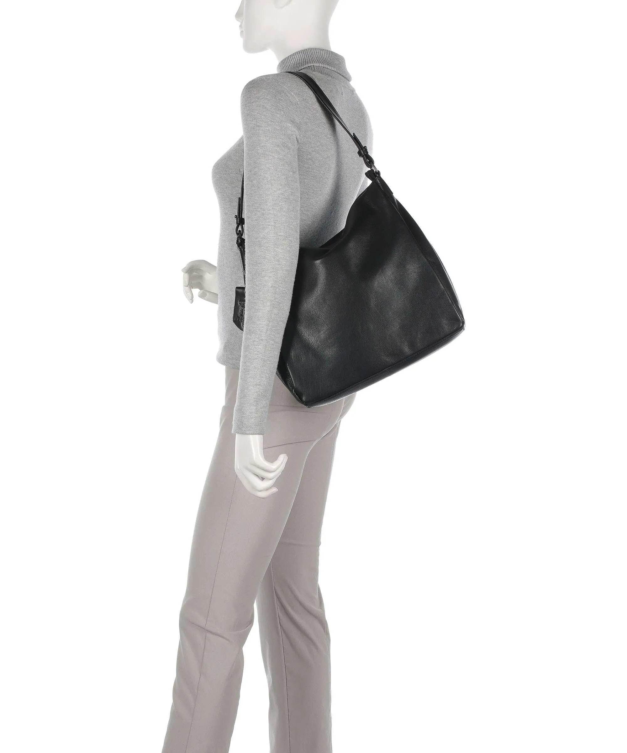  Burkely Just Jolie Borsa hobo pelle granulata nero  