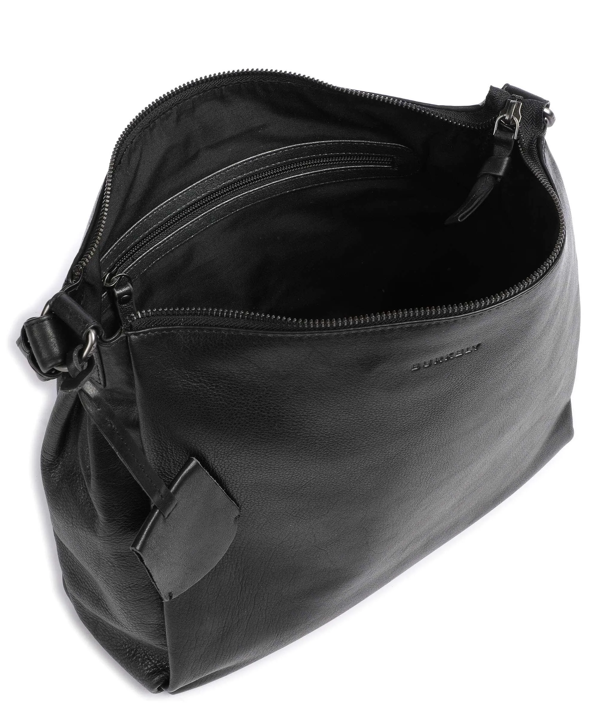  Burkely Just Jolie Borsa hobo pelle granulata nero  