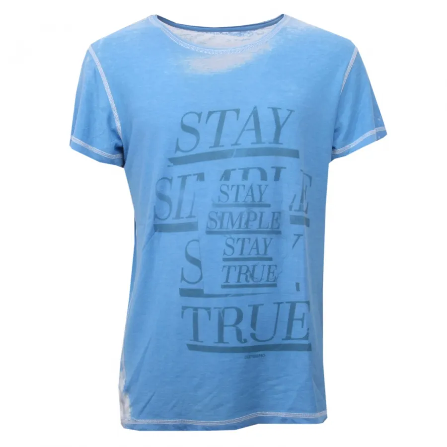 C0946 maglia uomo DUEPERUNO STAY TRUE azzurro t-shirt men