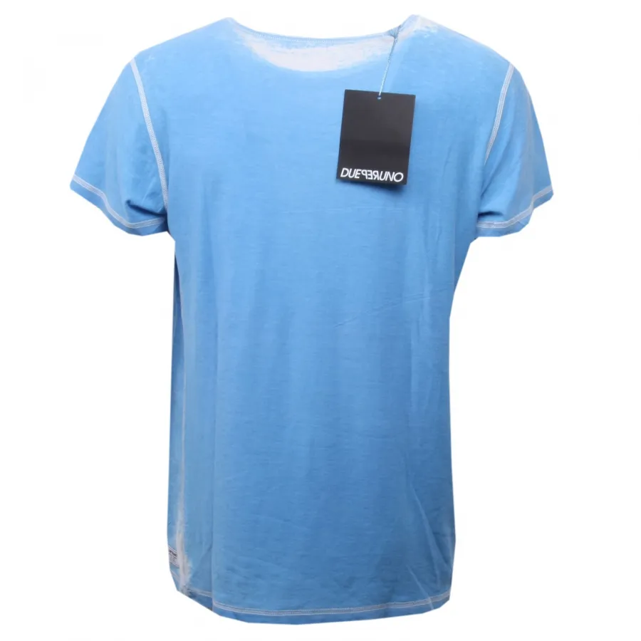 C0946 maglia uomo DUEPERUNO STAY TRUE azzurro t-shirt men